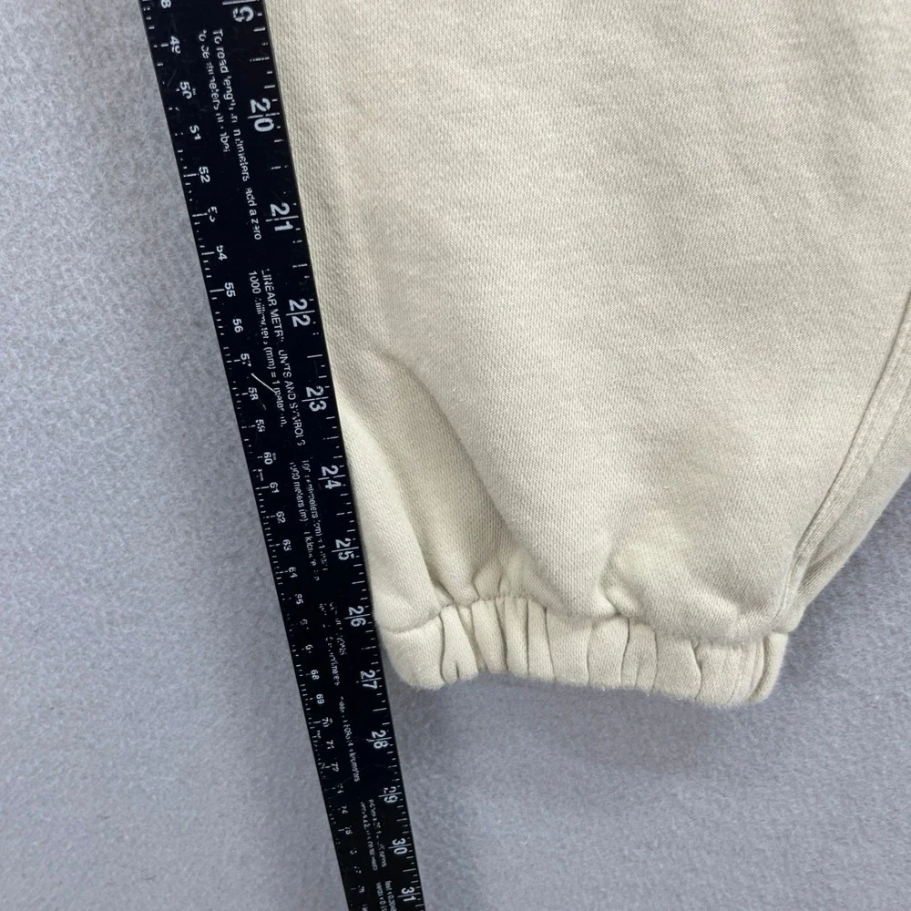 Champion Jogger Sweatpants Mens L Cream Fleece Elastic Sweats Casual Athleisure
